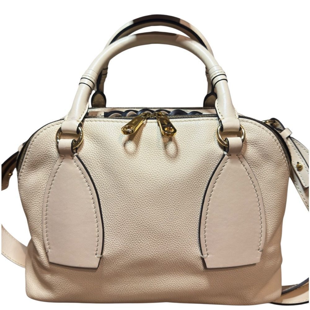 CHLOE.Sweet Beige Daria 3way Braided Top Handle Handbag Bowler Shoulder Bag Ex++